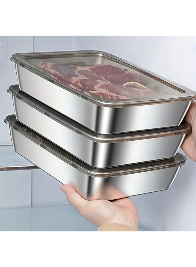 2 Sets Stainless Steel Food Storage Containers Leak Proof Microwave Freezer Safe - Image 1